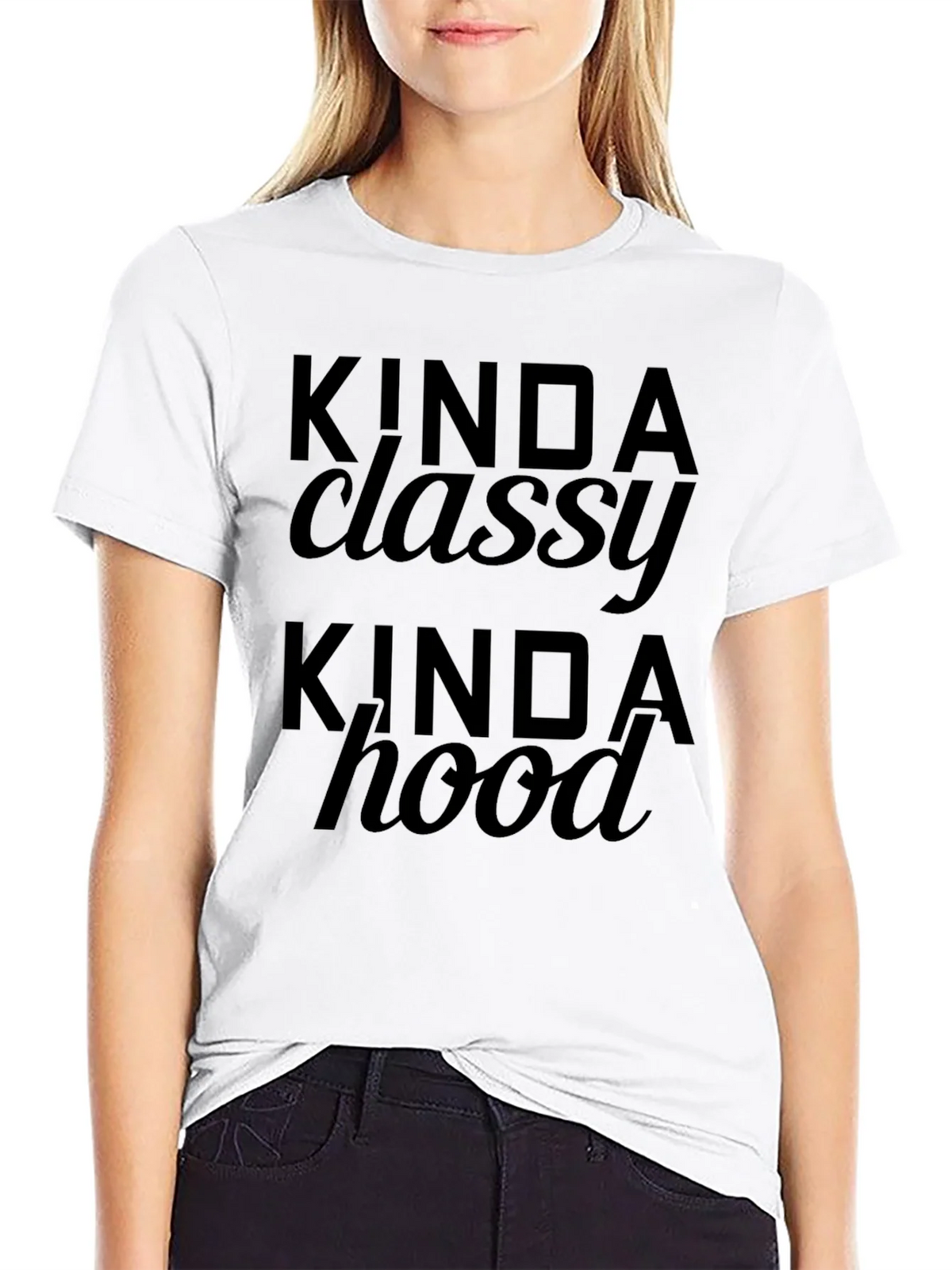 Kinda Classy Hood Black Graphic Tee product image 11