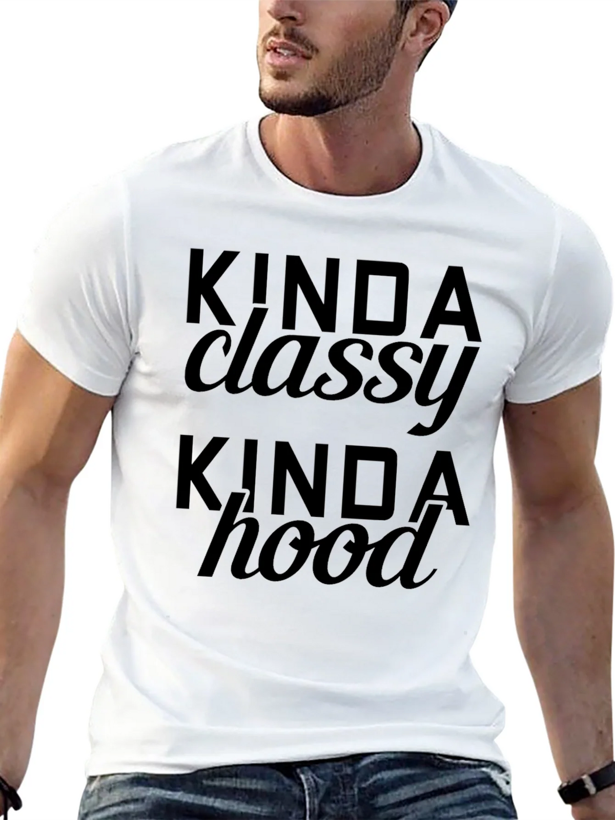 Kinda Classy Hood Black Graphic Tee product image 4