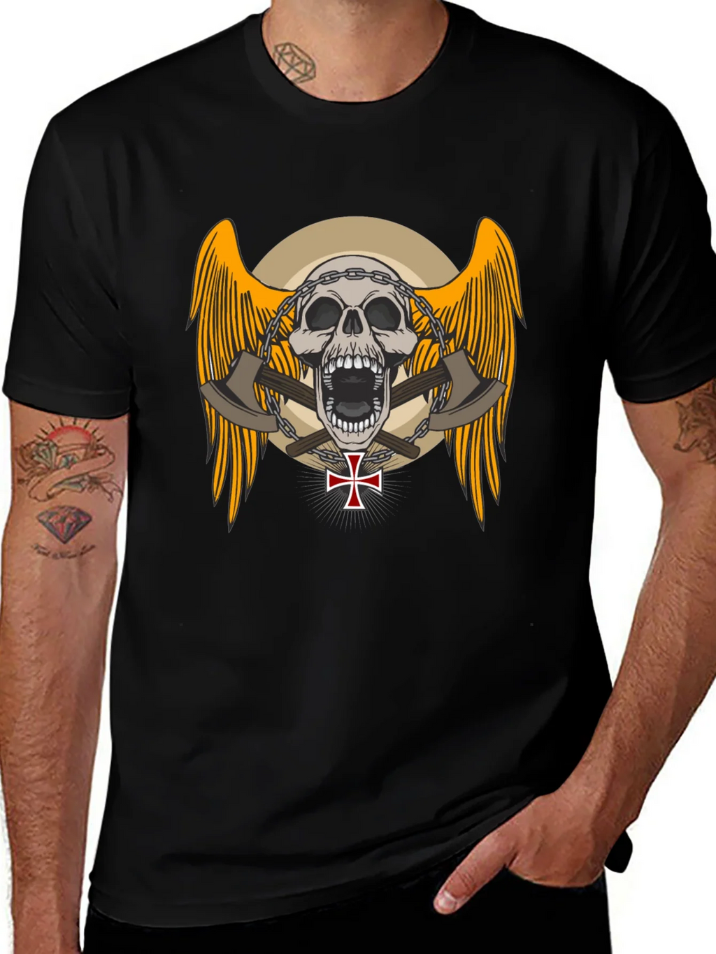 Skull & Axe Graphic Tee - Edgy Design product image 1