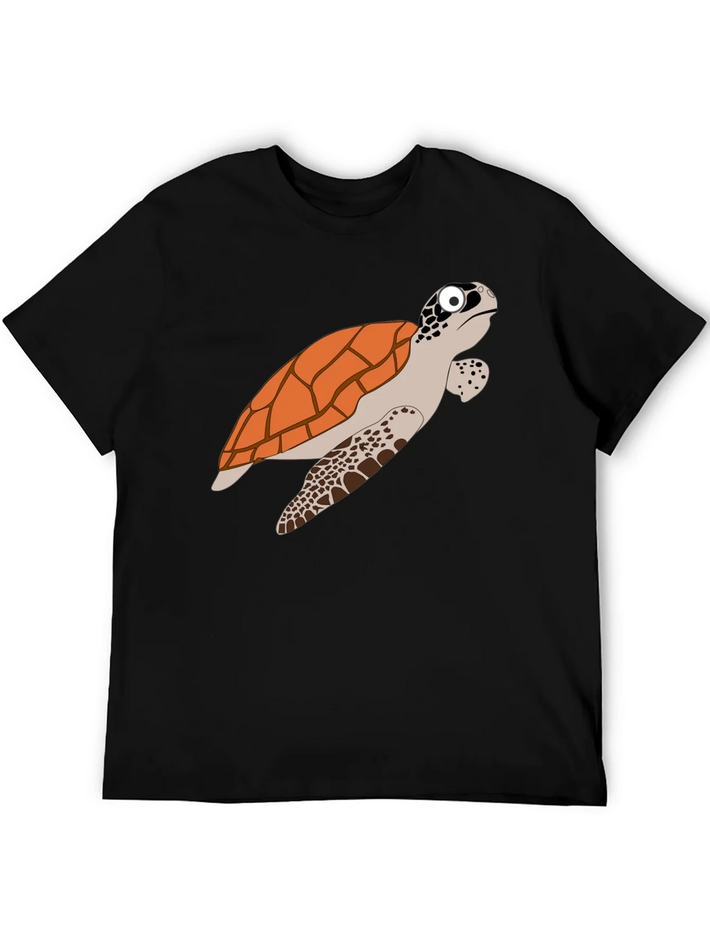 Cartoon Turtle Graphic Tee - Black Cotton T-Shirt product image 8