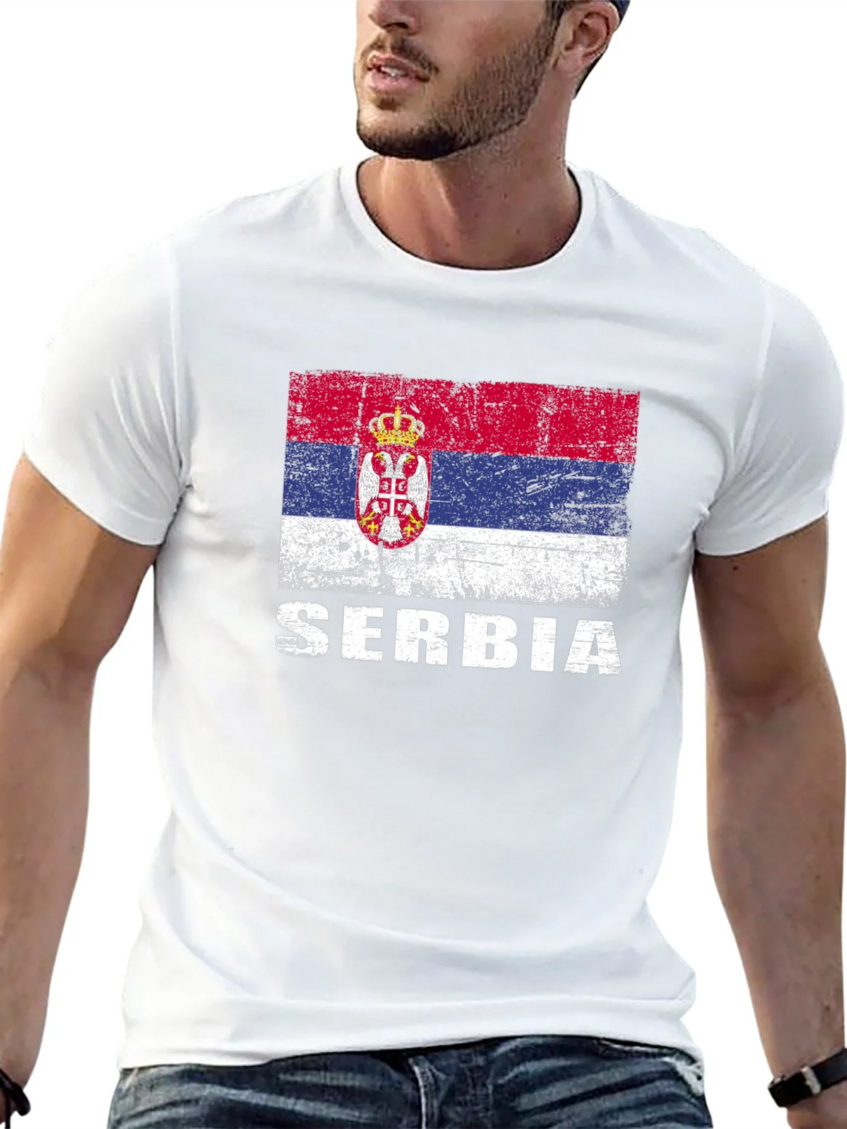 Serbia Flag T-Shirt - Distressed Style product image 4