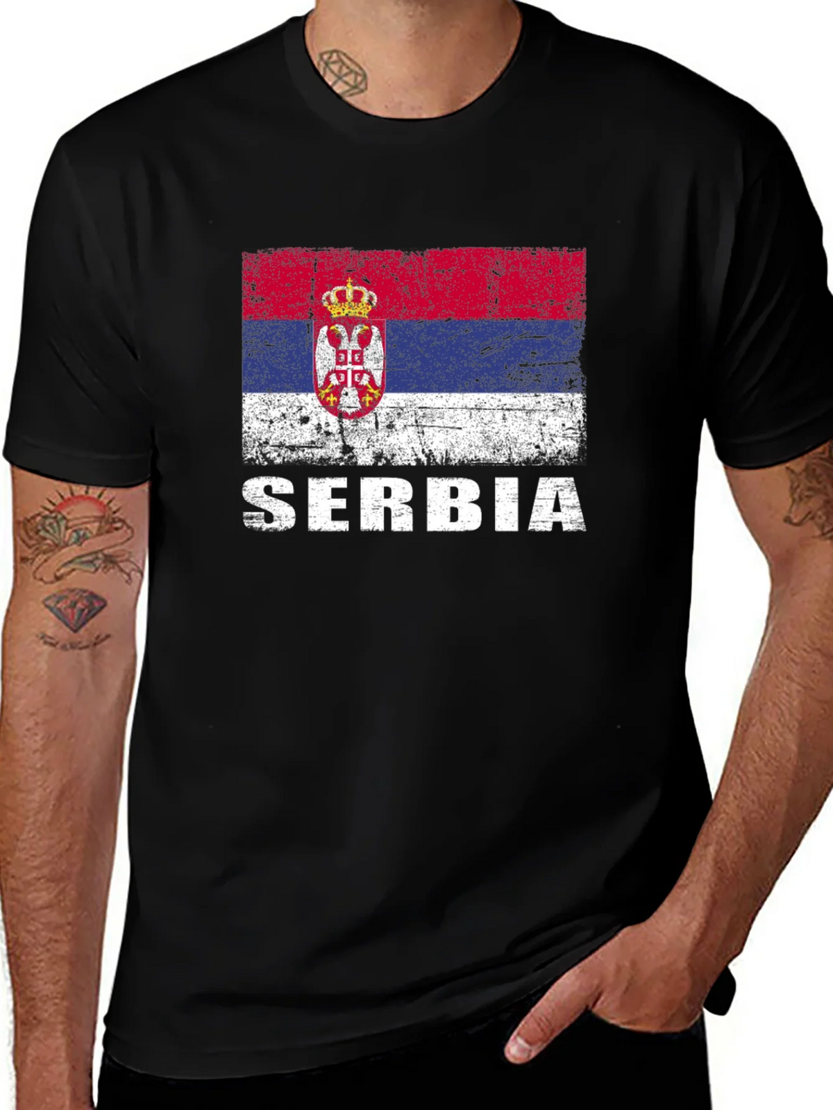 Serbia Flag T-Shirt - Distressed Style product image 1