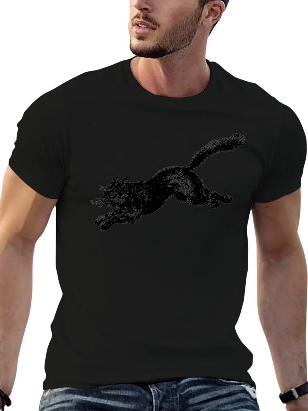 Black Cat Graphic Tee - Mens Casual T-Shirt product image 9