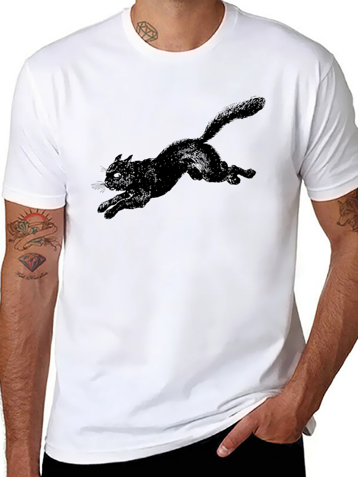 Black Cat Graphic Tee - Mens Casual T-Shirt product image 10