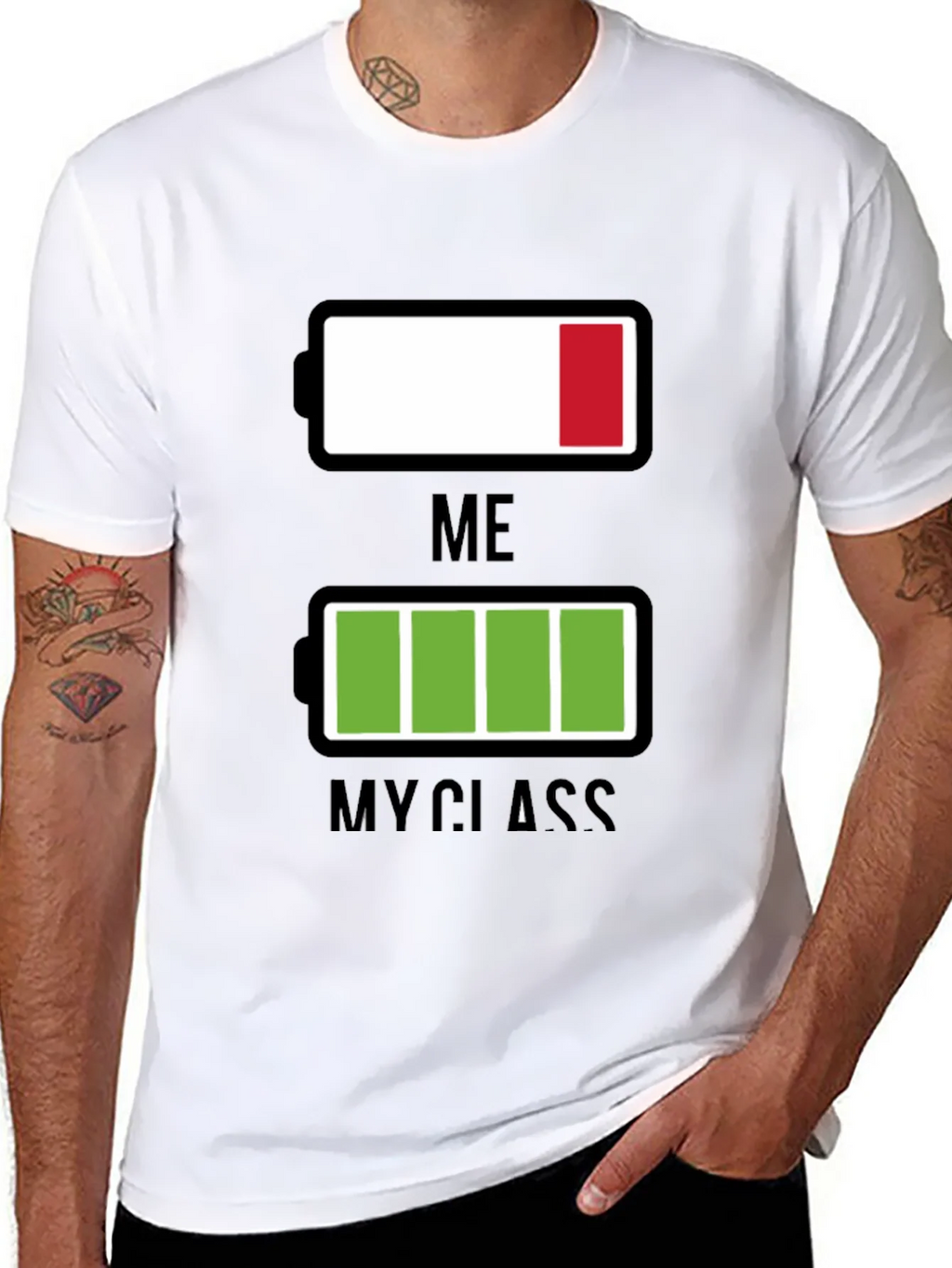 Funny Low Battery T-Shirt - Me vs. My Class product image 10