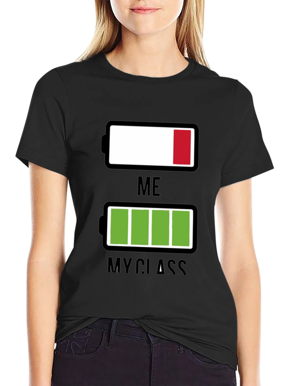 Funny Low Battery T-Shirt - Me vs. My Class product image 5