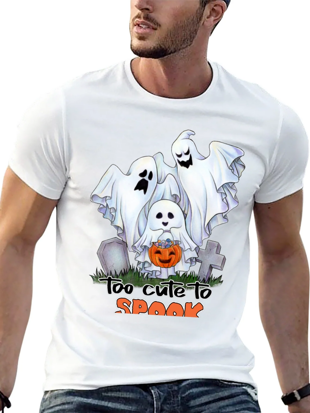 Cute Halloween Ghost T-Shirt: Too to Spook product image 4