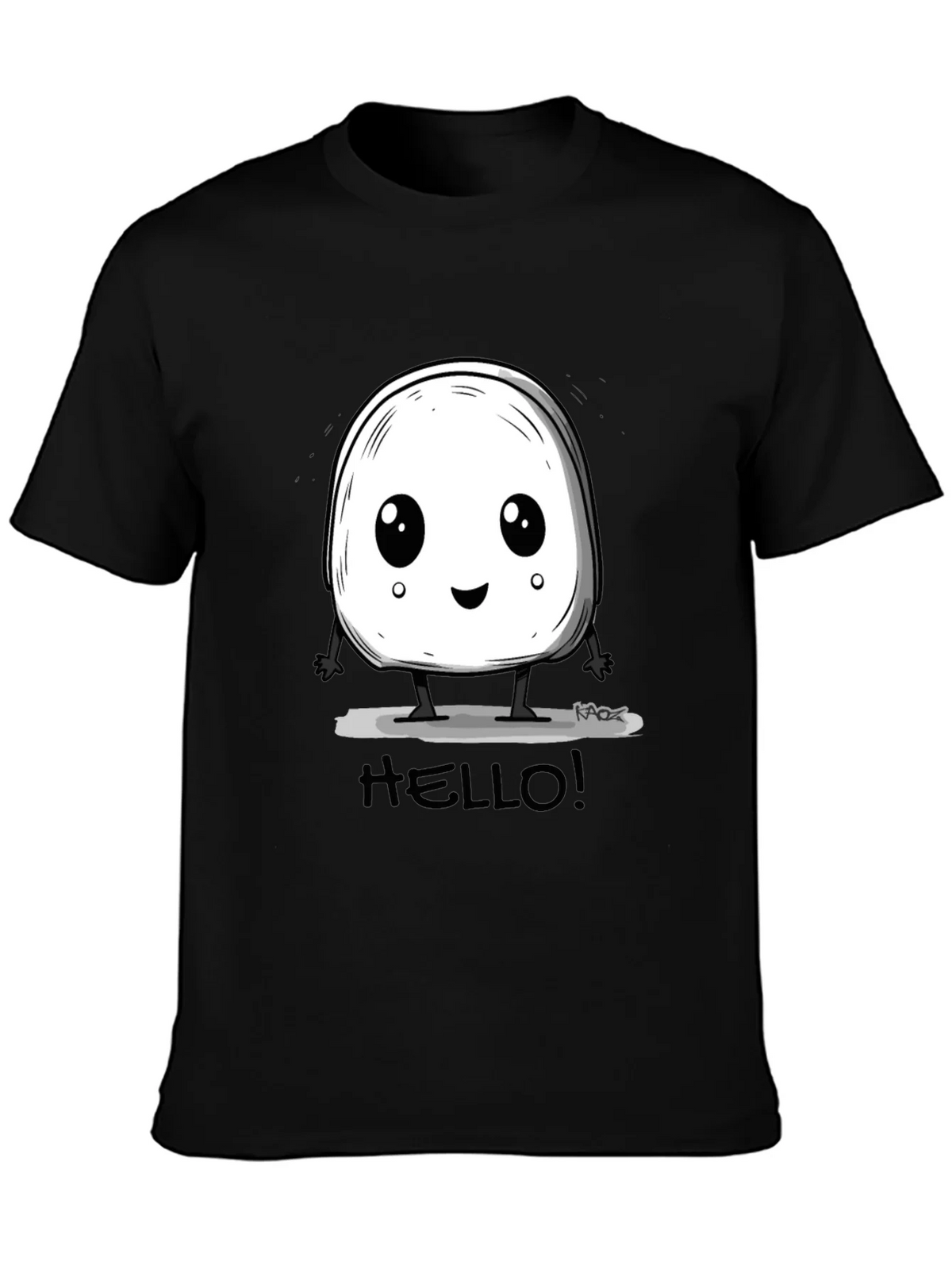 Cute Hello Character Black Graphic Tee product image 6