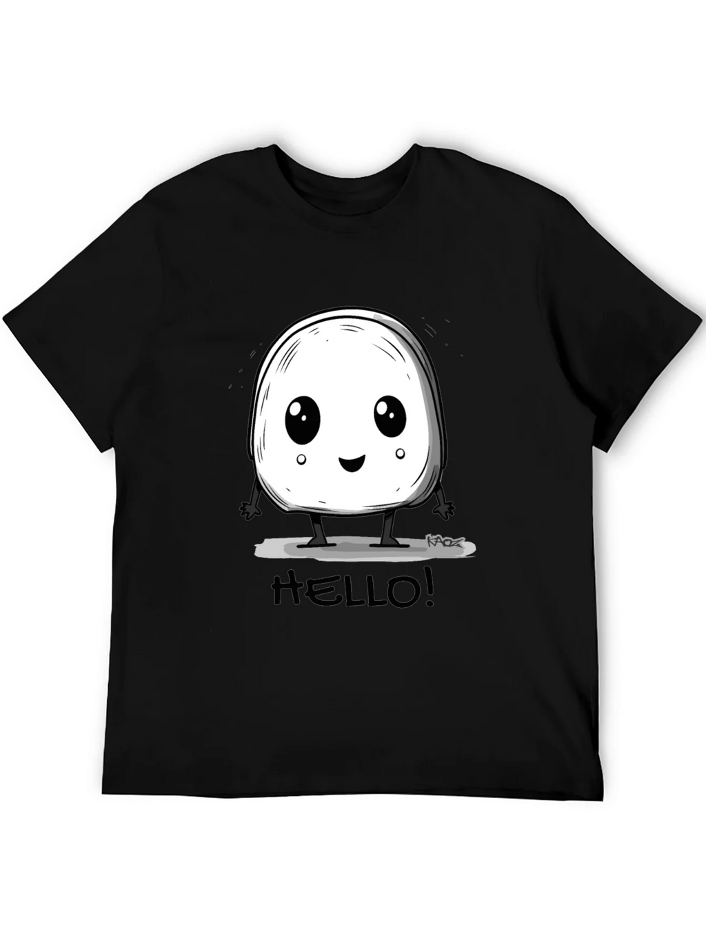 Cute Hello Character Black Graphic Tee product image 8