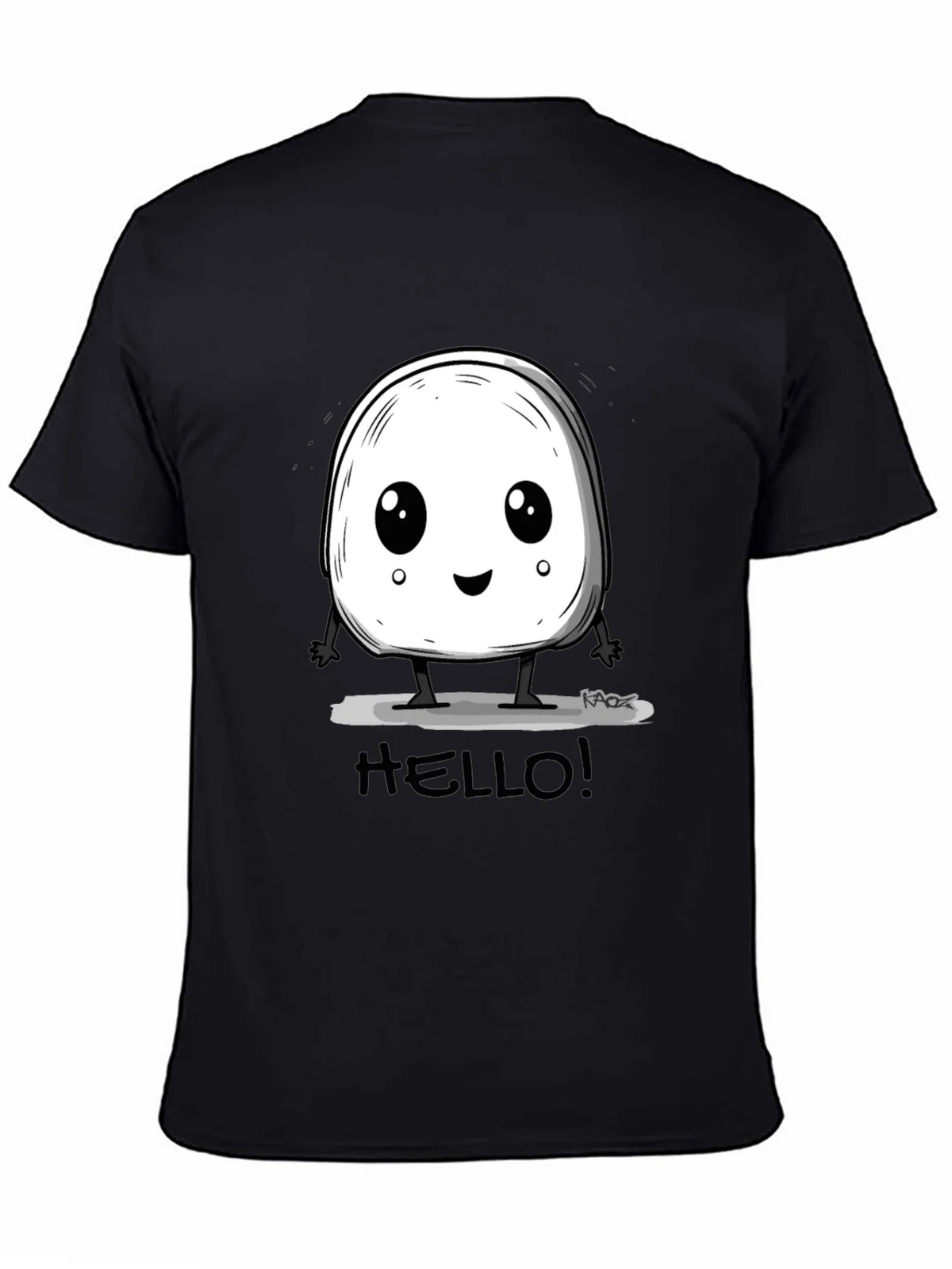 Cute Hello Character Black Graphic Tee product image 7
