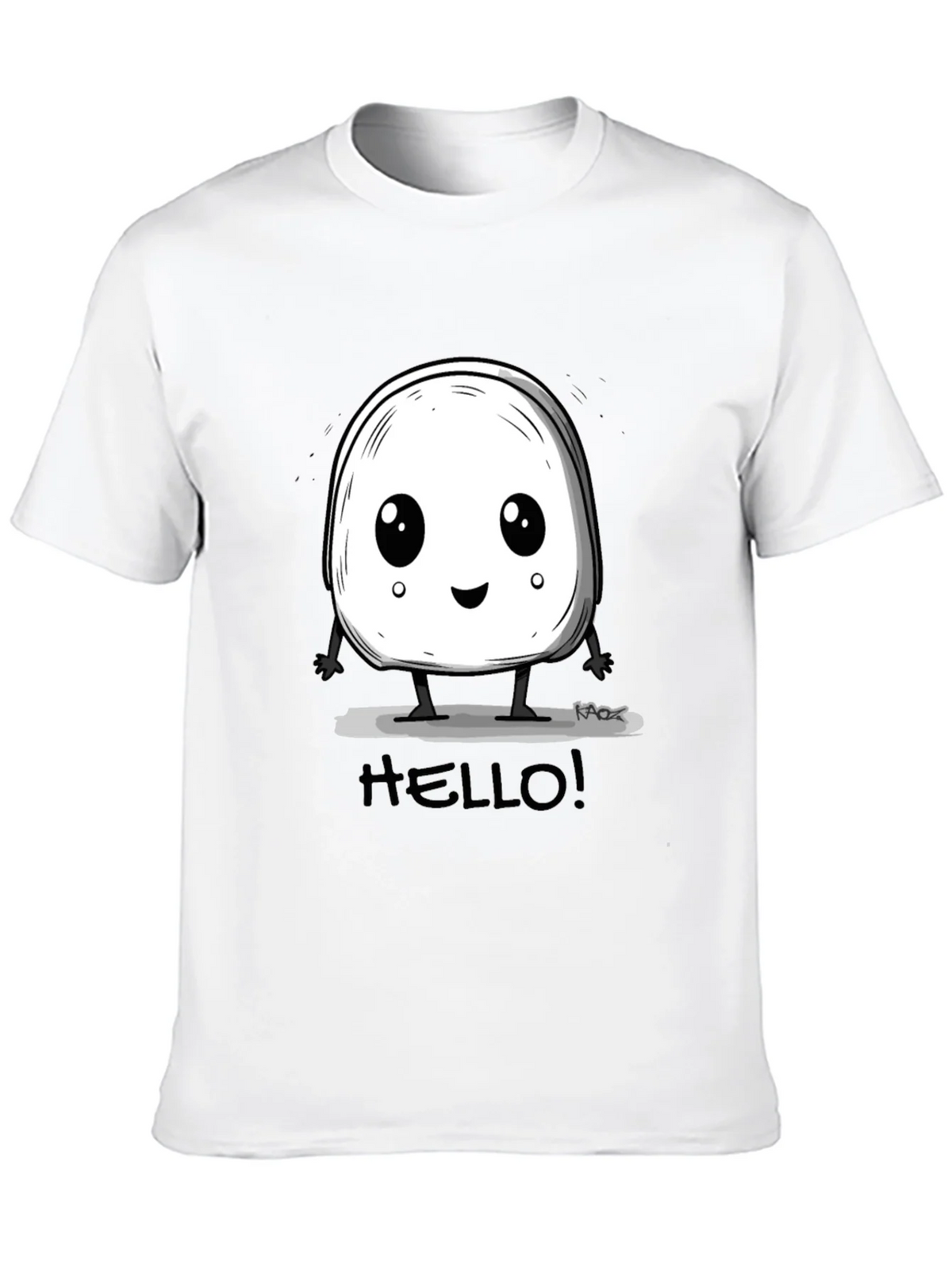 Cute Hello Character Black Graphic Tee product image 12