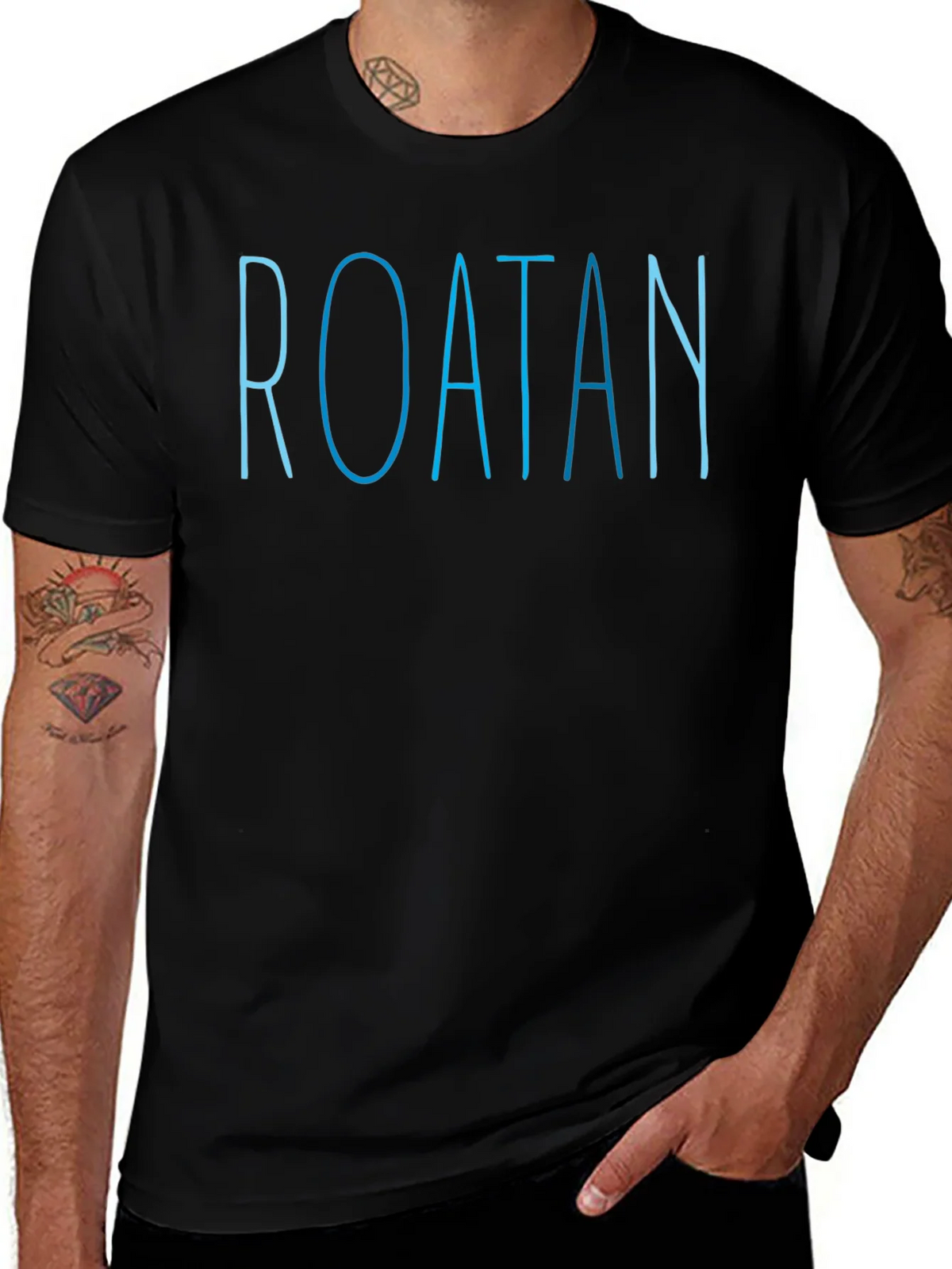 Roatan Island Trip Souvenir T-Shirt - Mens Black Cotton Tee product image 1