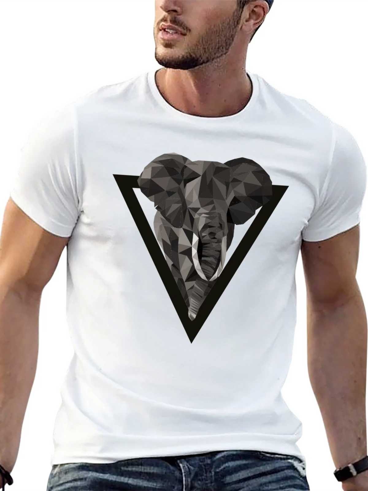 Geometric Elephant Tee - Modern Graphic Print product image 4