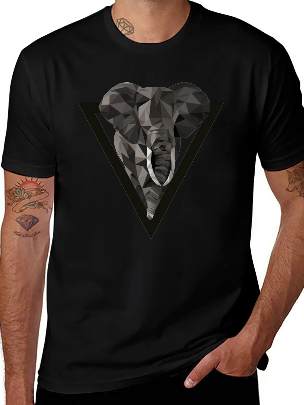 Geometric Elephant Tee - Modern Graphic Print product image 1