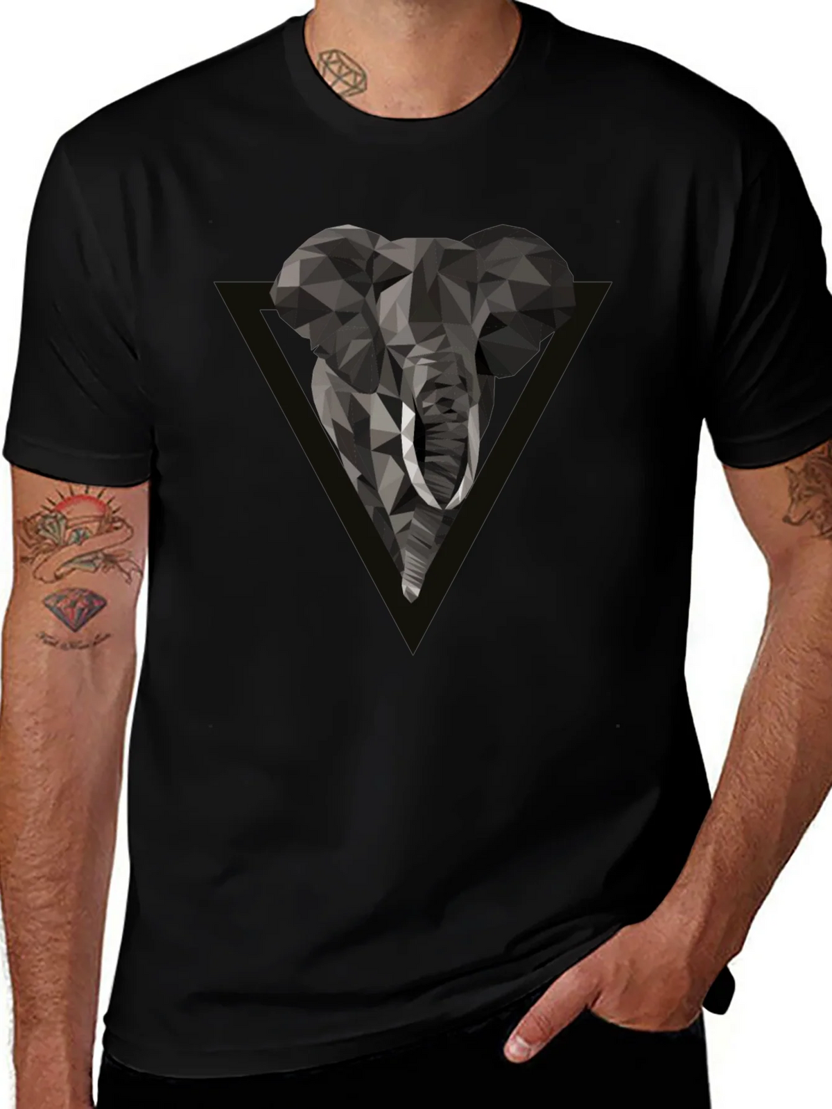 Geometric Elephant Tee - Modern Graphic Print product image 1