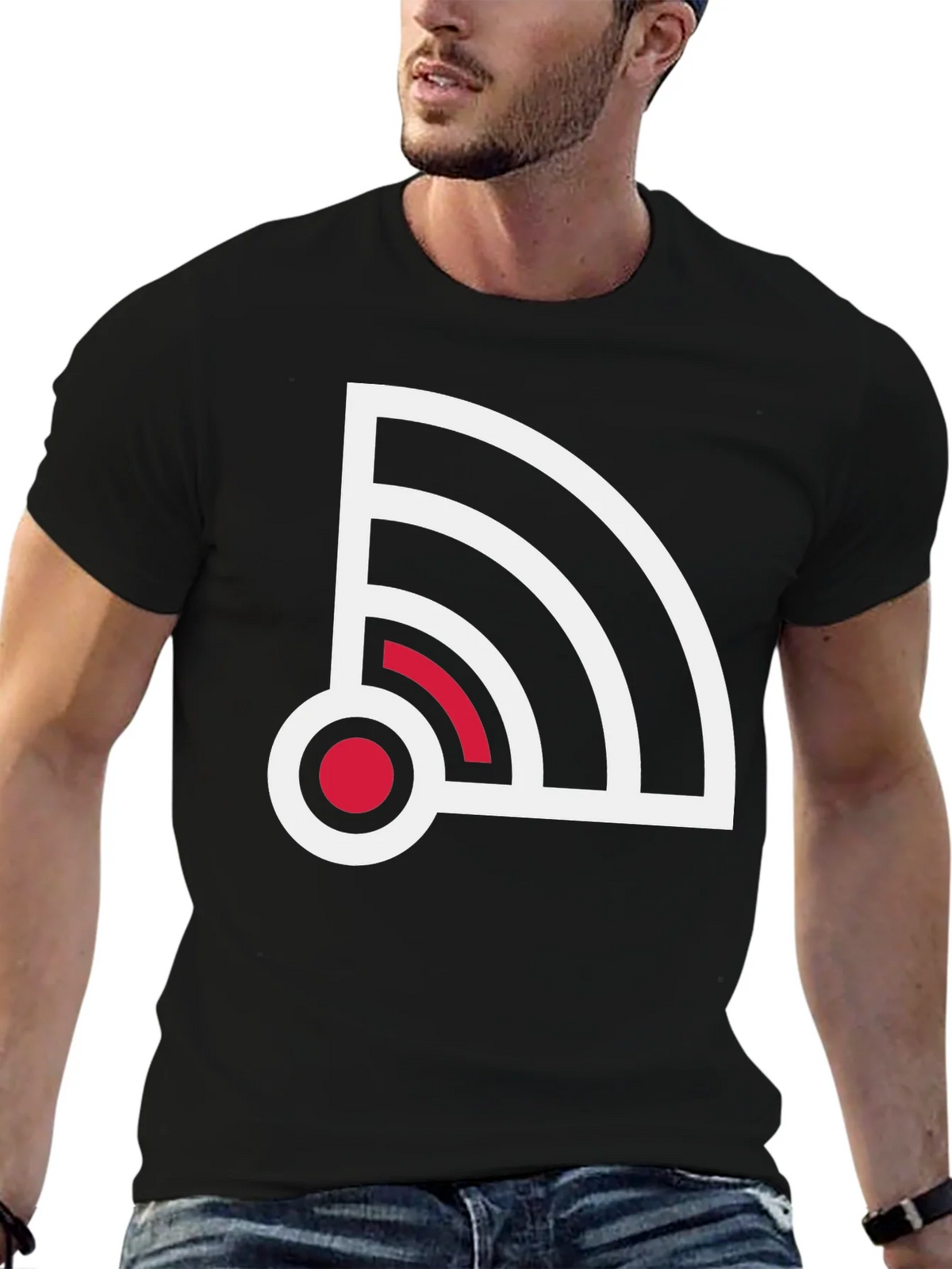 Stylish Signal Graphic Tee - Black product image 9