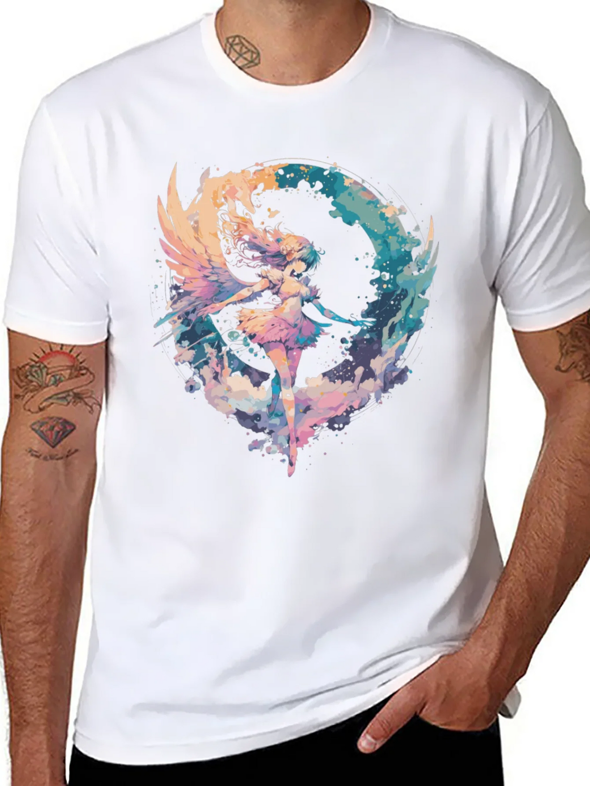 Angel Wings Graphic Tee - Stylish Black T-Shirt product image 10