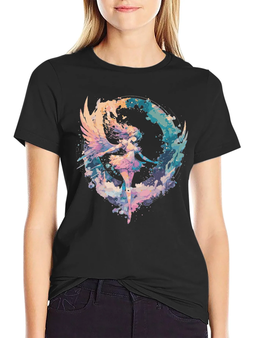 Angel Wings Graphic Tee - Stylish Black T-Shirt product image 5