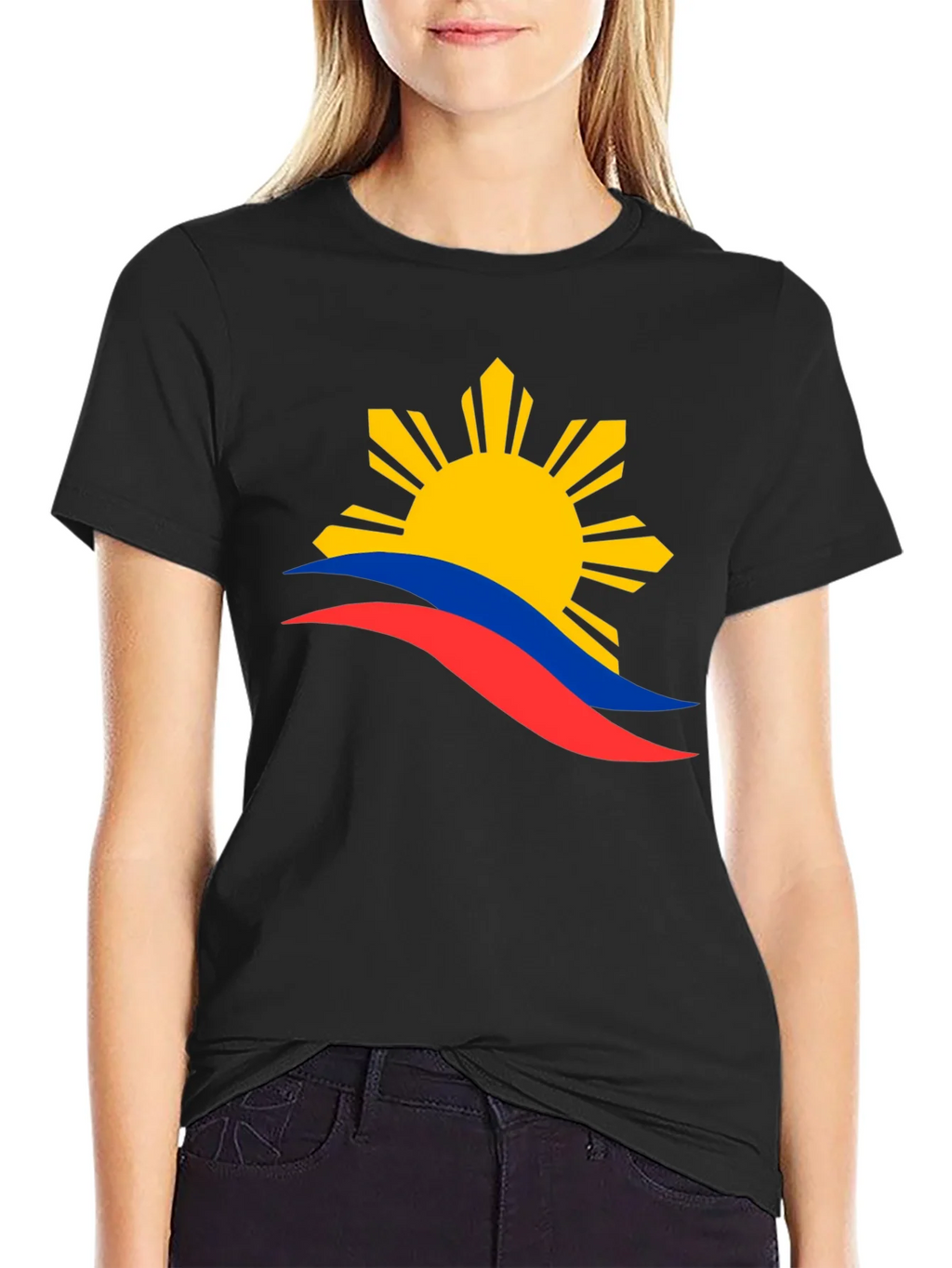 Philippines Flag Graphic T-Shirt - Black product image 5