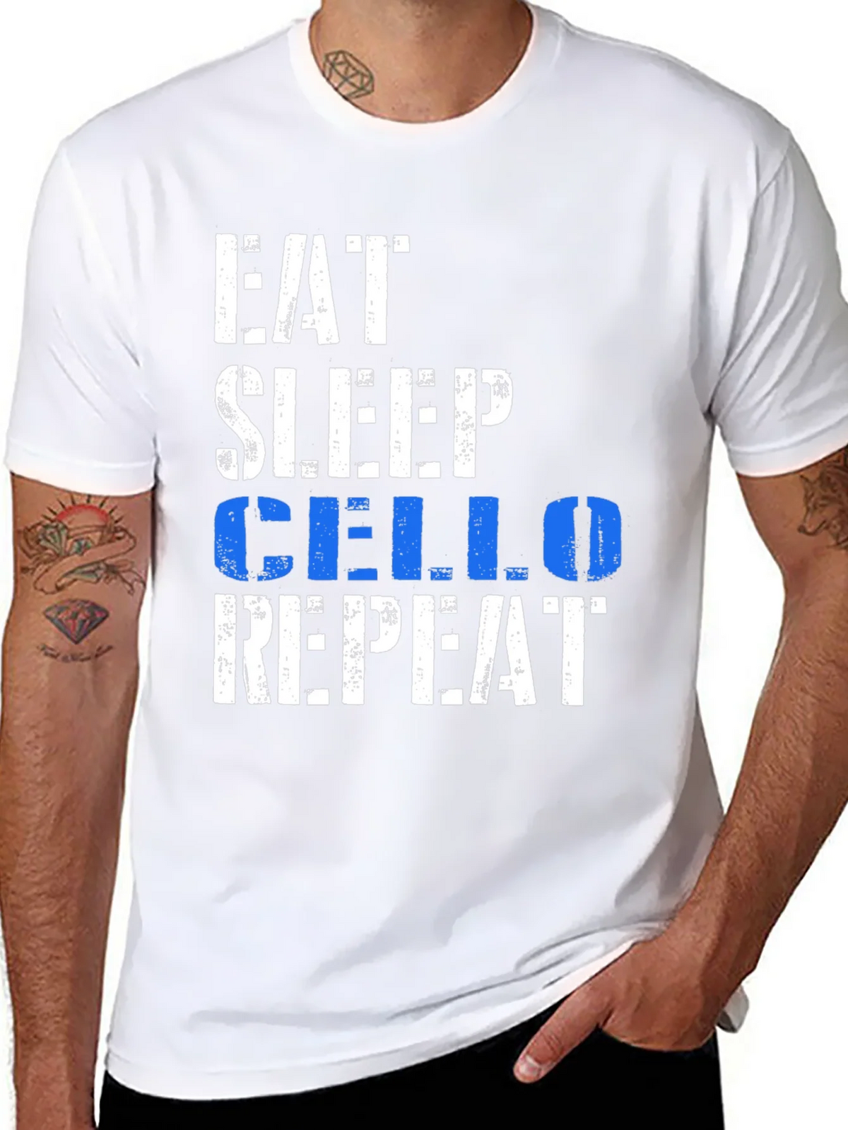 Eat Sleep Cello Repeat Black Graphic Tee product image 10