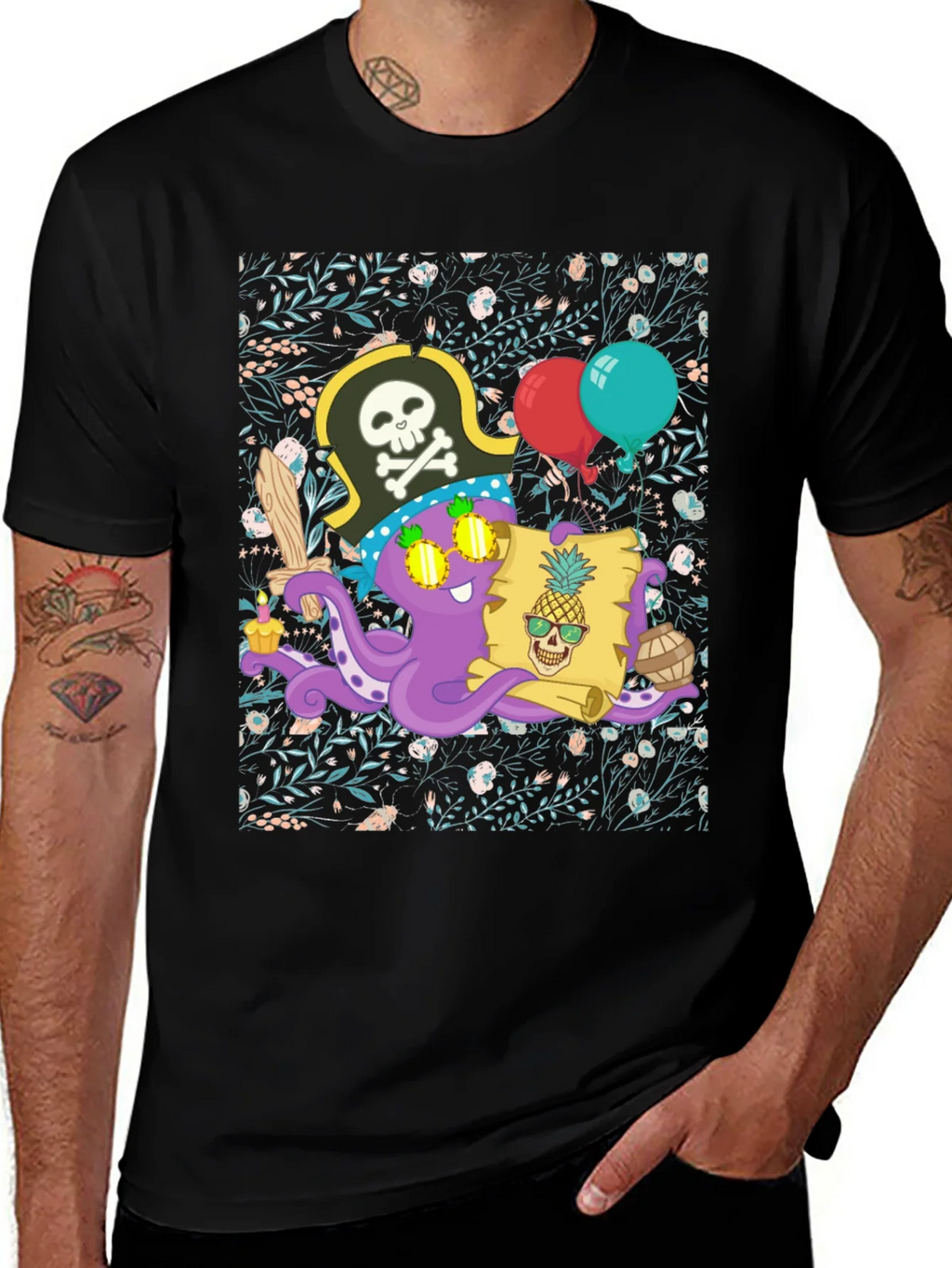 Pirate Octopus Graphic Tee product image 1