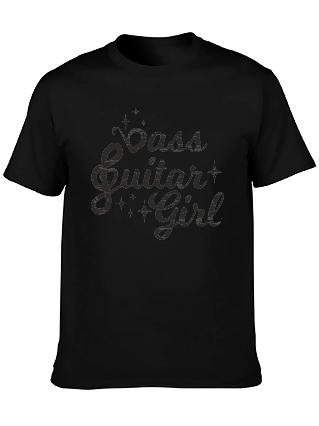 Bass Guitar Girl Black T-Shirt product image 6
