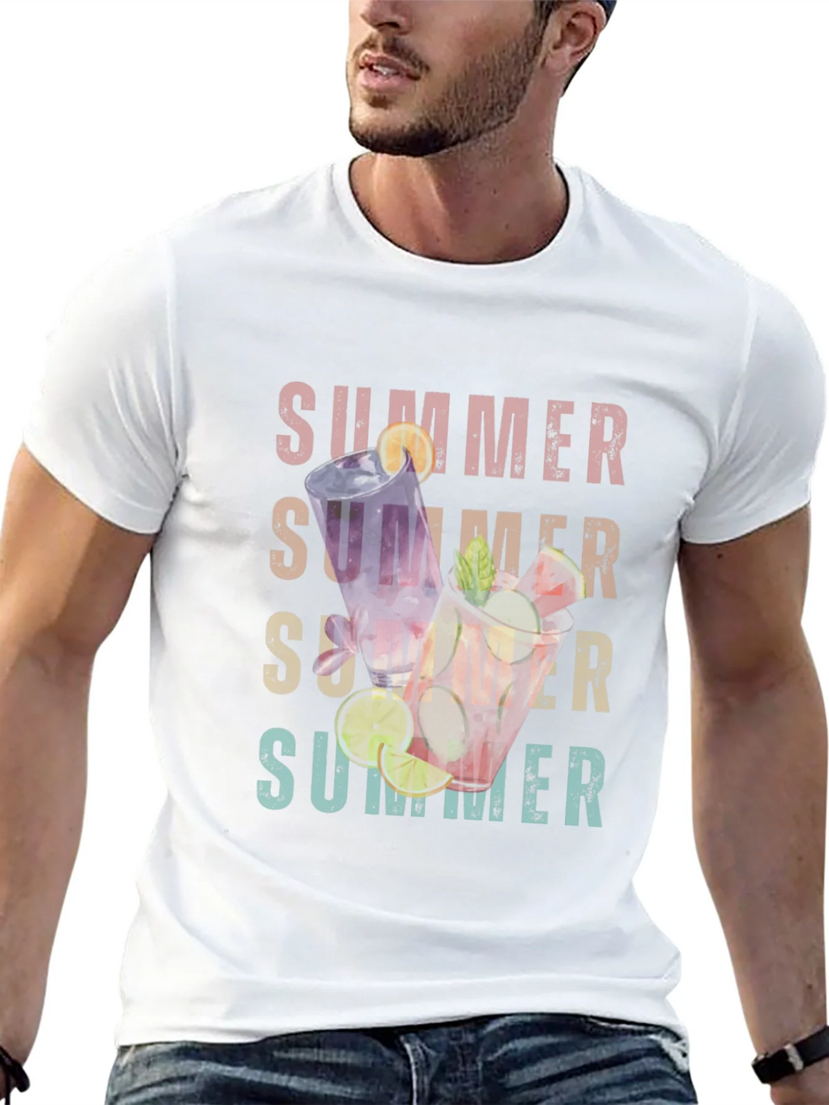 Summer Cocktails Graphic T-Shirt - Casual Style product image 4
