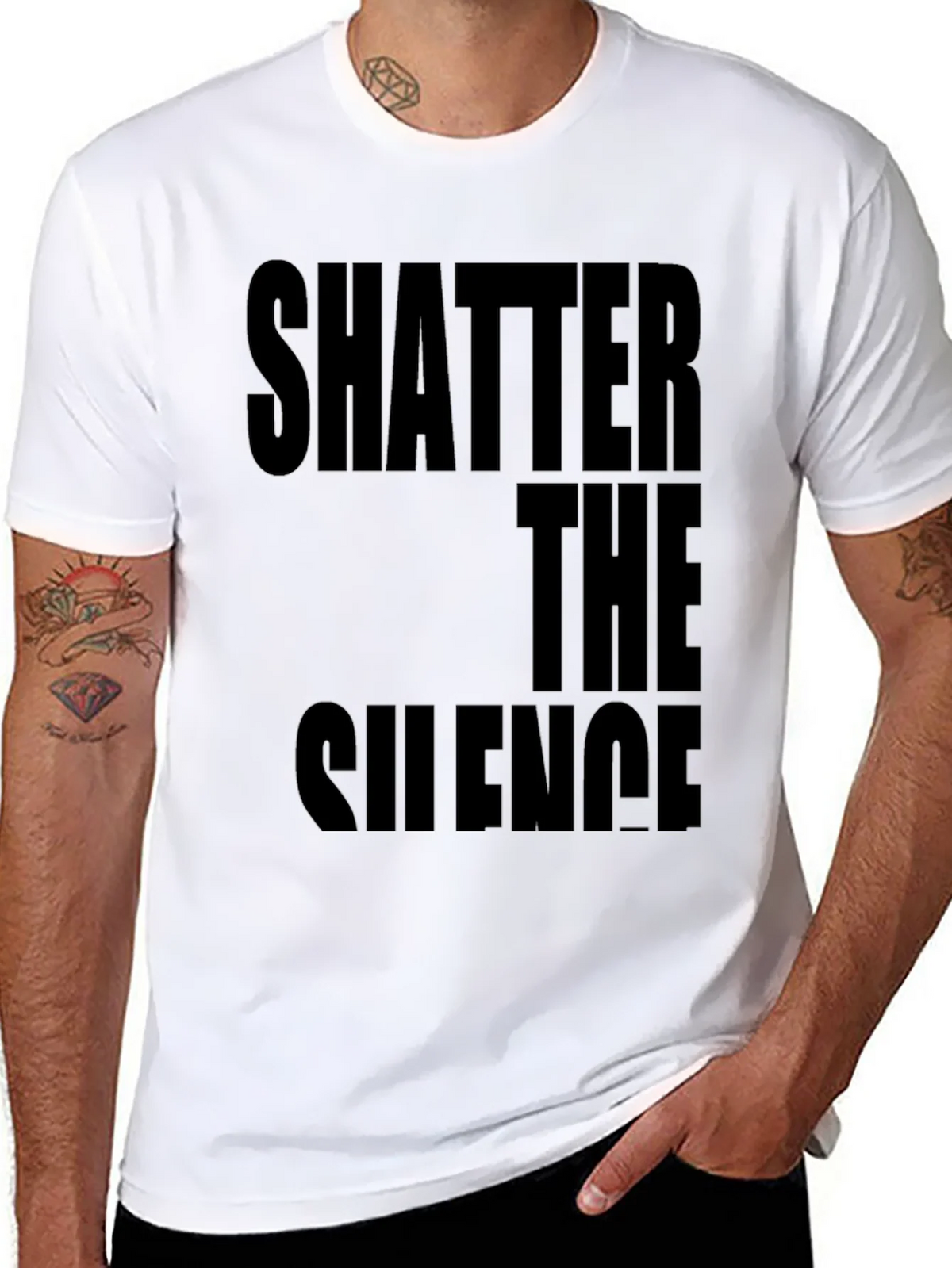 Shatter The Silence Graphic Black T-Shirt product image 10