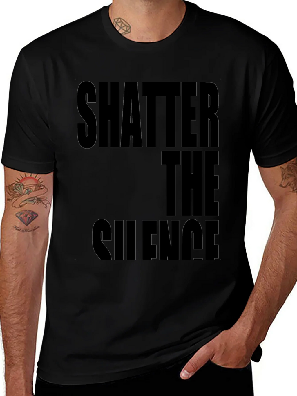 Shatter The Silence Graphic Black T-Shirt product image 1