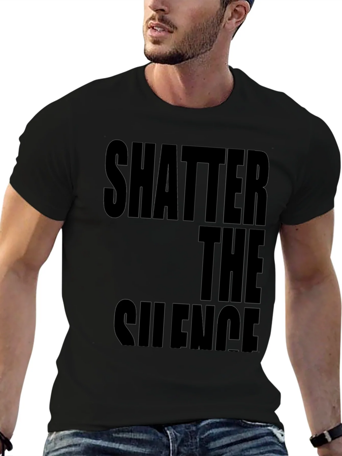 Shatter The Silence Graphic Black T-Shirt product image 9