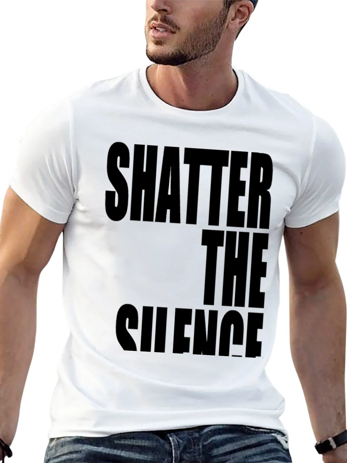 Shatter The Silence Graphic Black T-Shirt product image 4