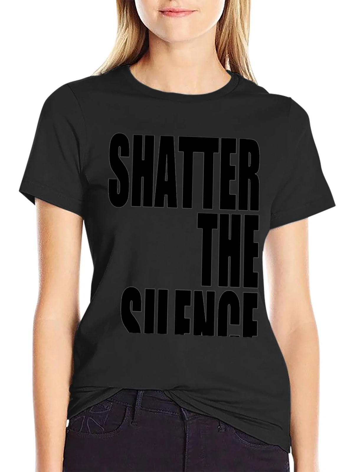 Shatter The Silence Graphic Black T-Shirt product image 5