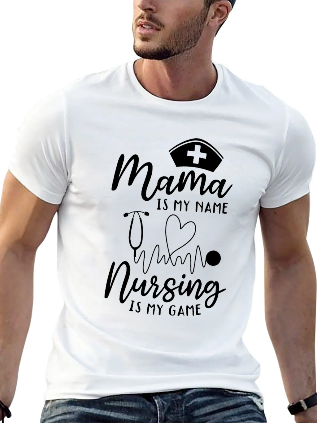 Mama Nursing is My Game Black T-Shirt product image 4