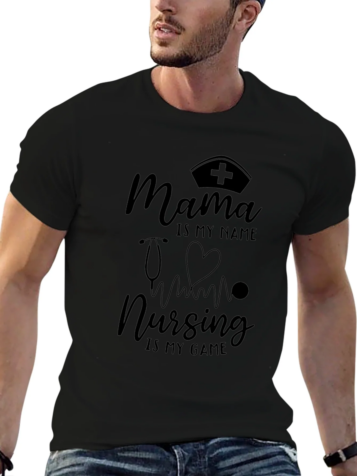 Mama Nursing is My Game Black T-Shirt product image 9