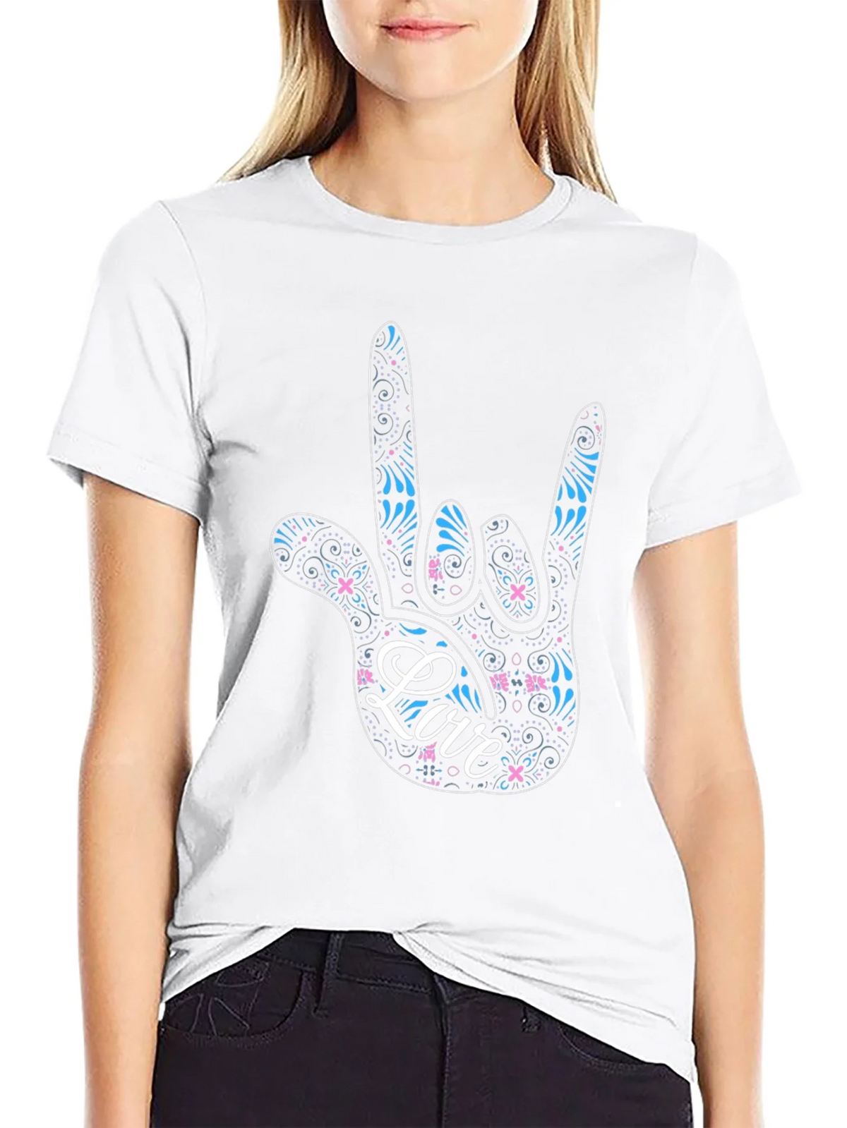 Love Sign Language Graphic Tee - Black product image 11