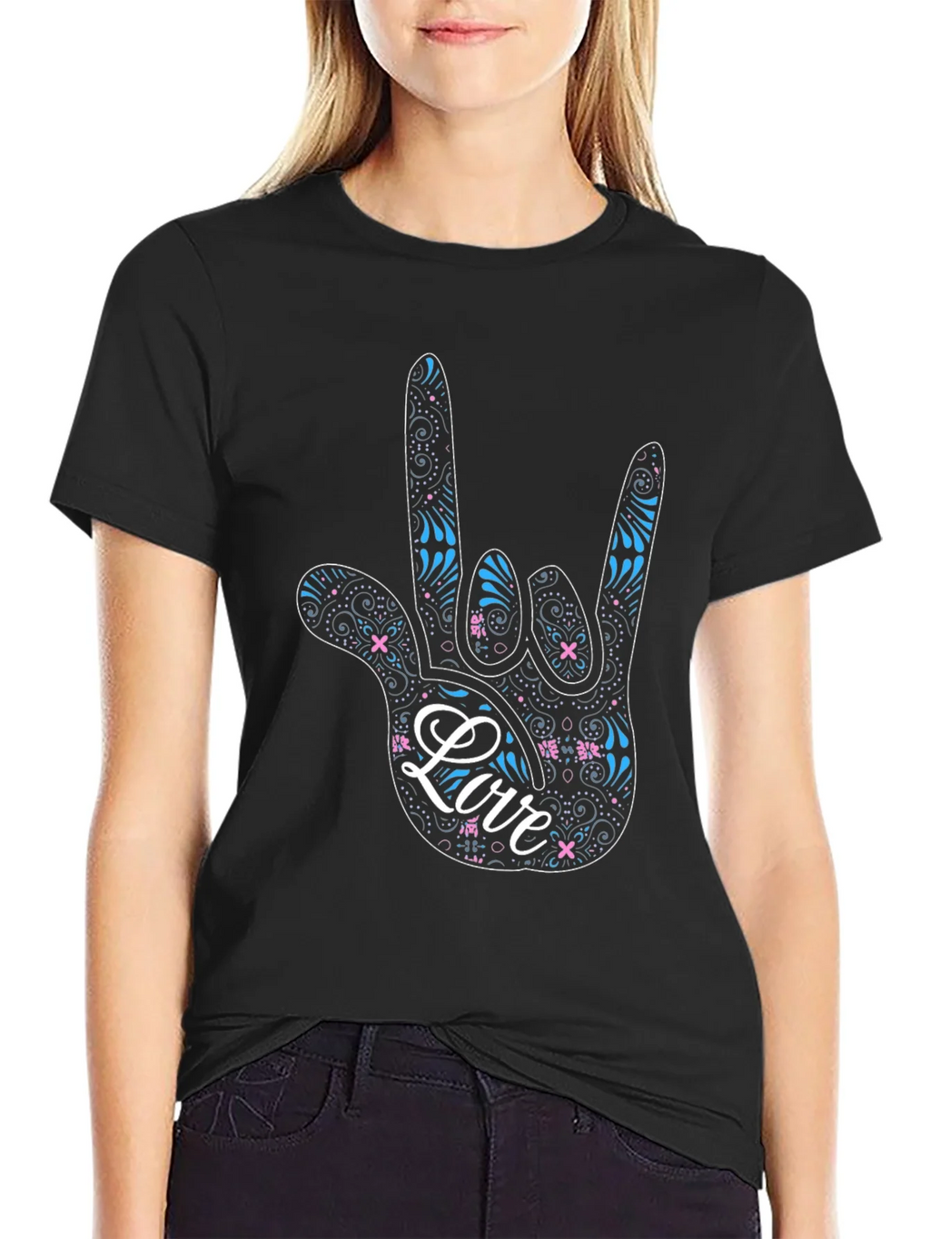 Love Sign Language Graphic Tee - Black product image 5