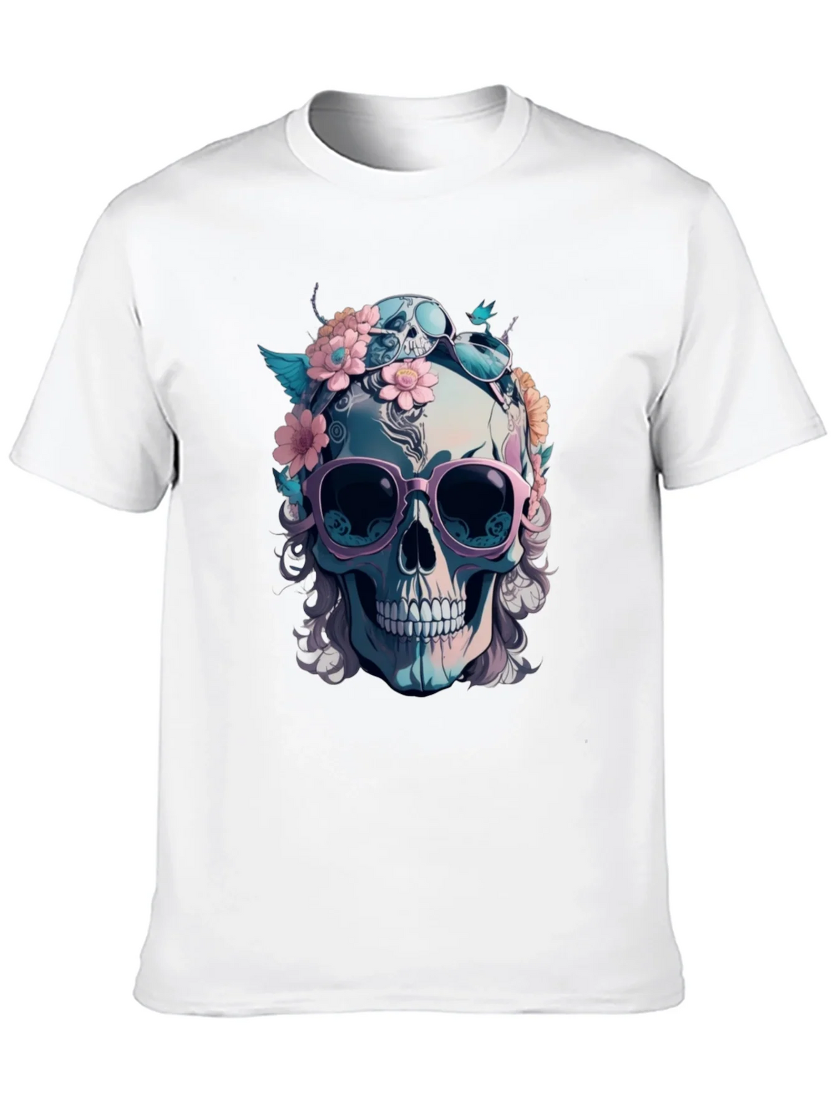 Skull & Flowers Graphic Tee - Mens Black Cotton T-Shirt product image 12