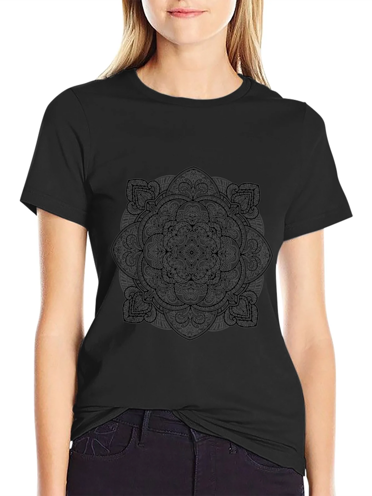 Black Mandala Graphic Tee - Stylish & Unique product image 5