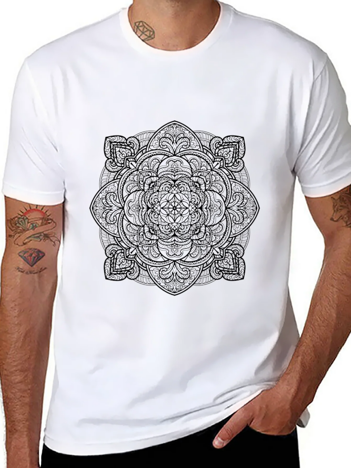 Black Mandala Graphic Tee - Stylish & Unique product image 10