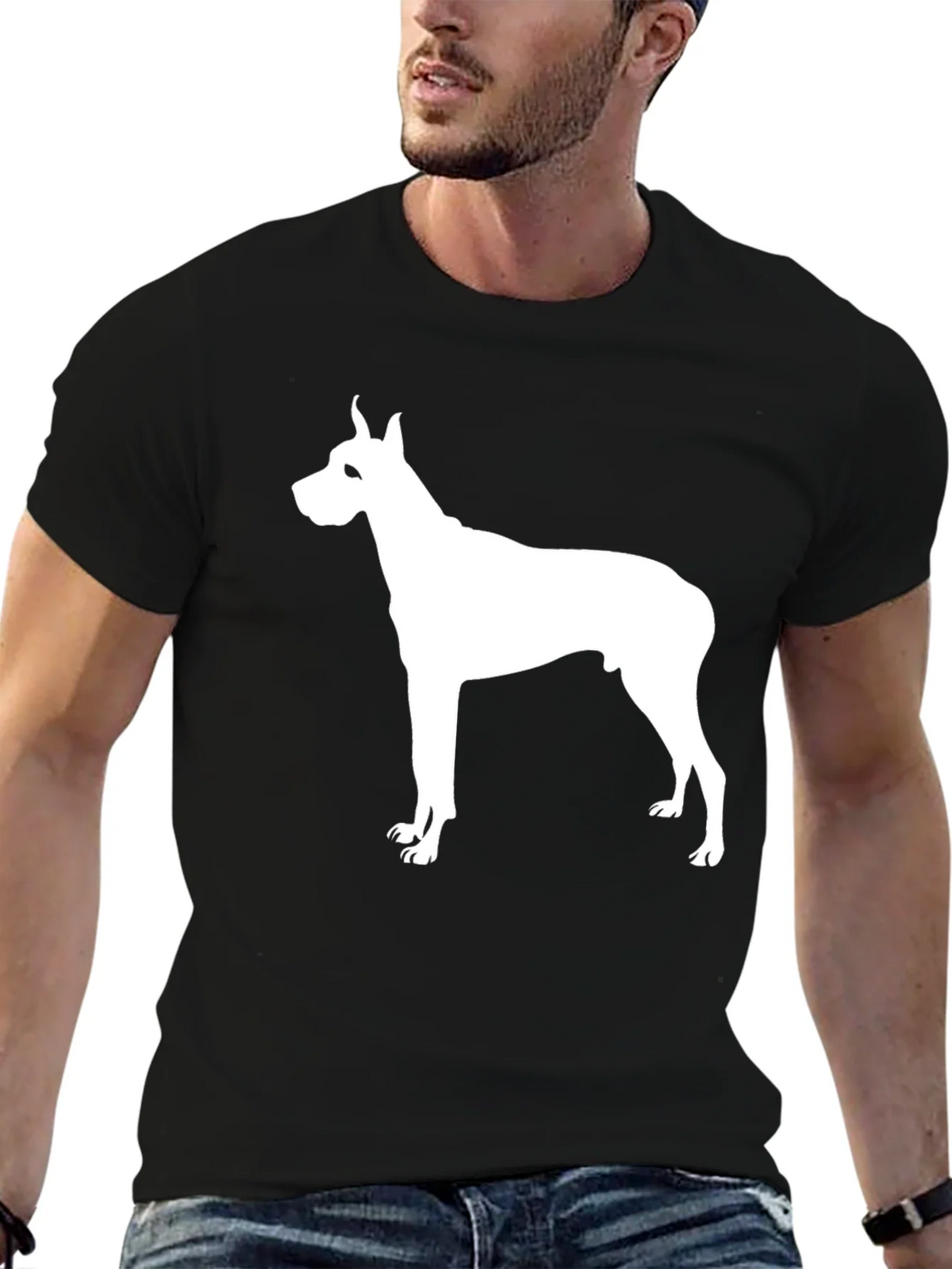 Dog Silhouette Black T-Shirt product image 9