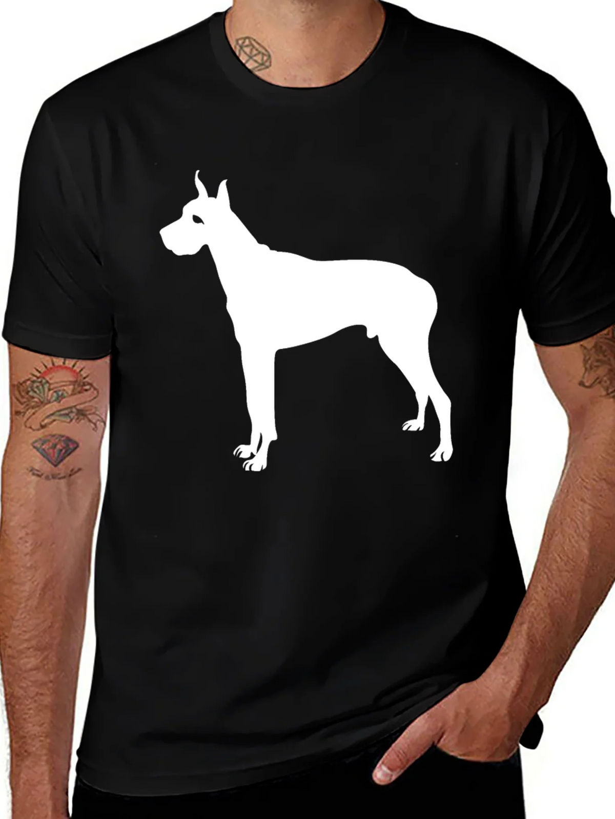 Dog Silhouette Black T-Shirt product image 1
