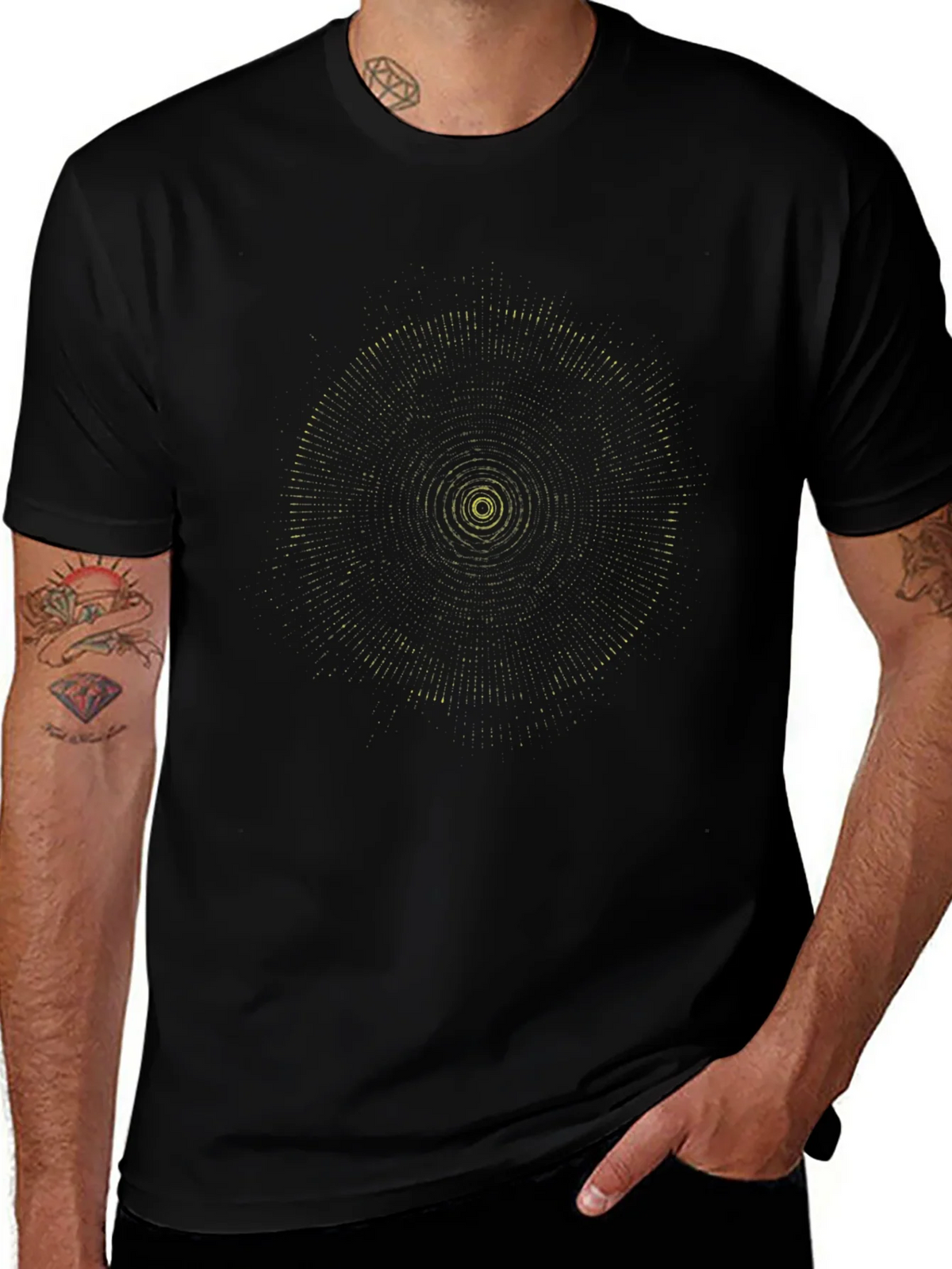 Black Tee with Geometric Circle Design product image 1