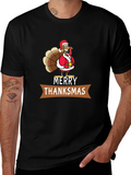 Merry Thanksmas T-Shirt: Festive Turkey Design product image 1