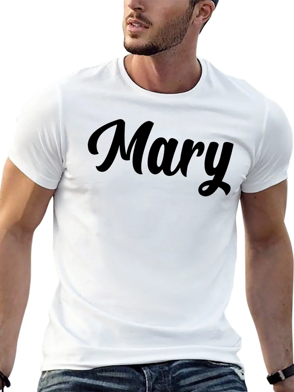 Personalized Mary Black T-Shirt product image 4