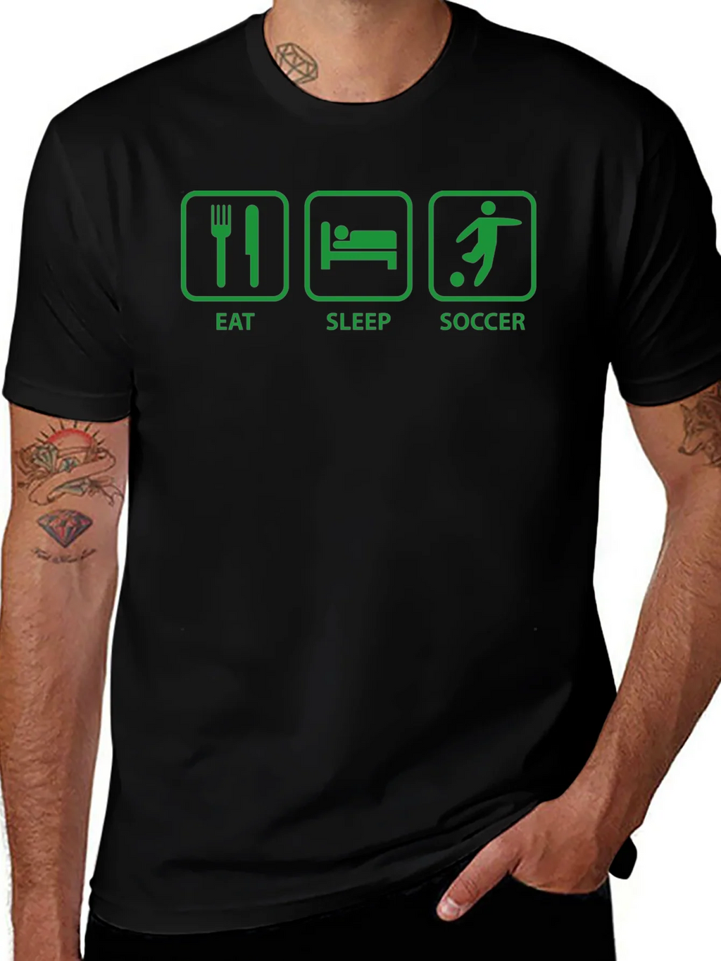 Eat Sleep Soccer T-Shirt - Black product image 1