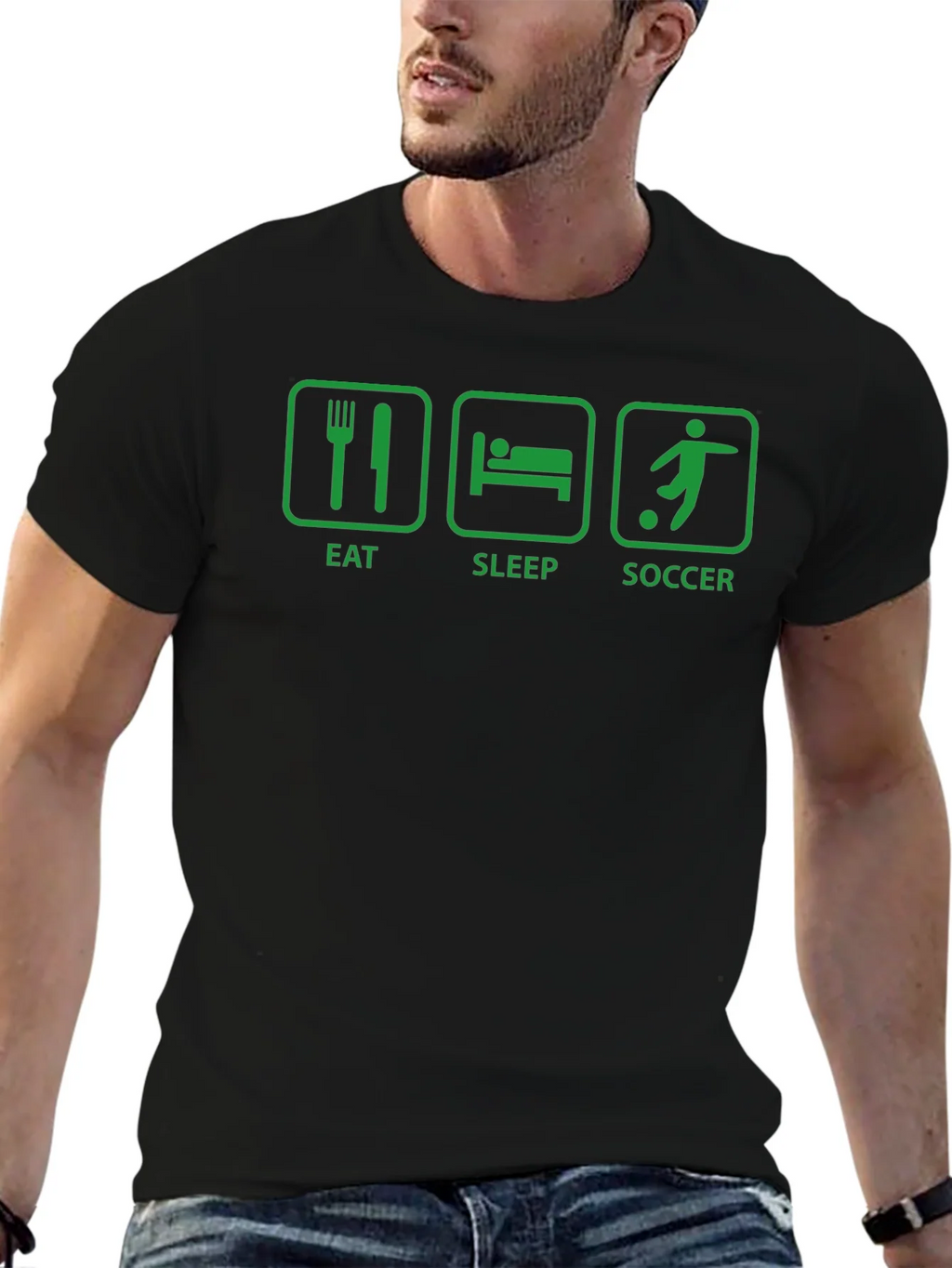 Eat Sleep Soccer T-Shirt - Black product image 9