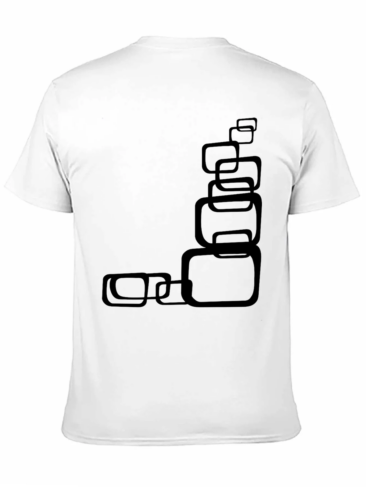 Modern Black T-Shirt with Abstract Square Design product image 2