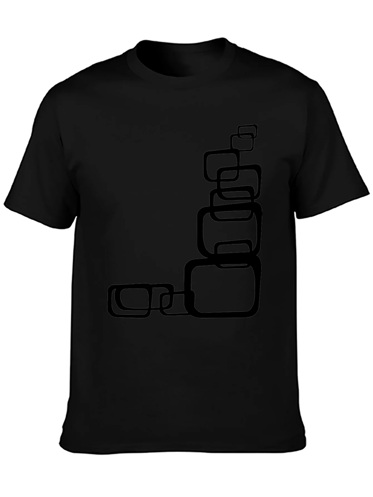 Modern Black T-Shirt with Abstract Square Design product image 6