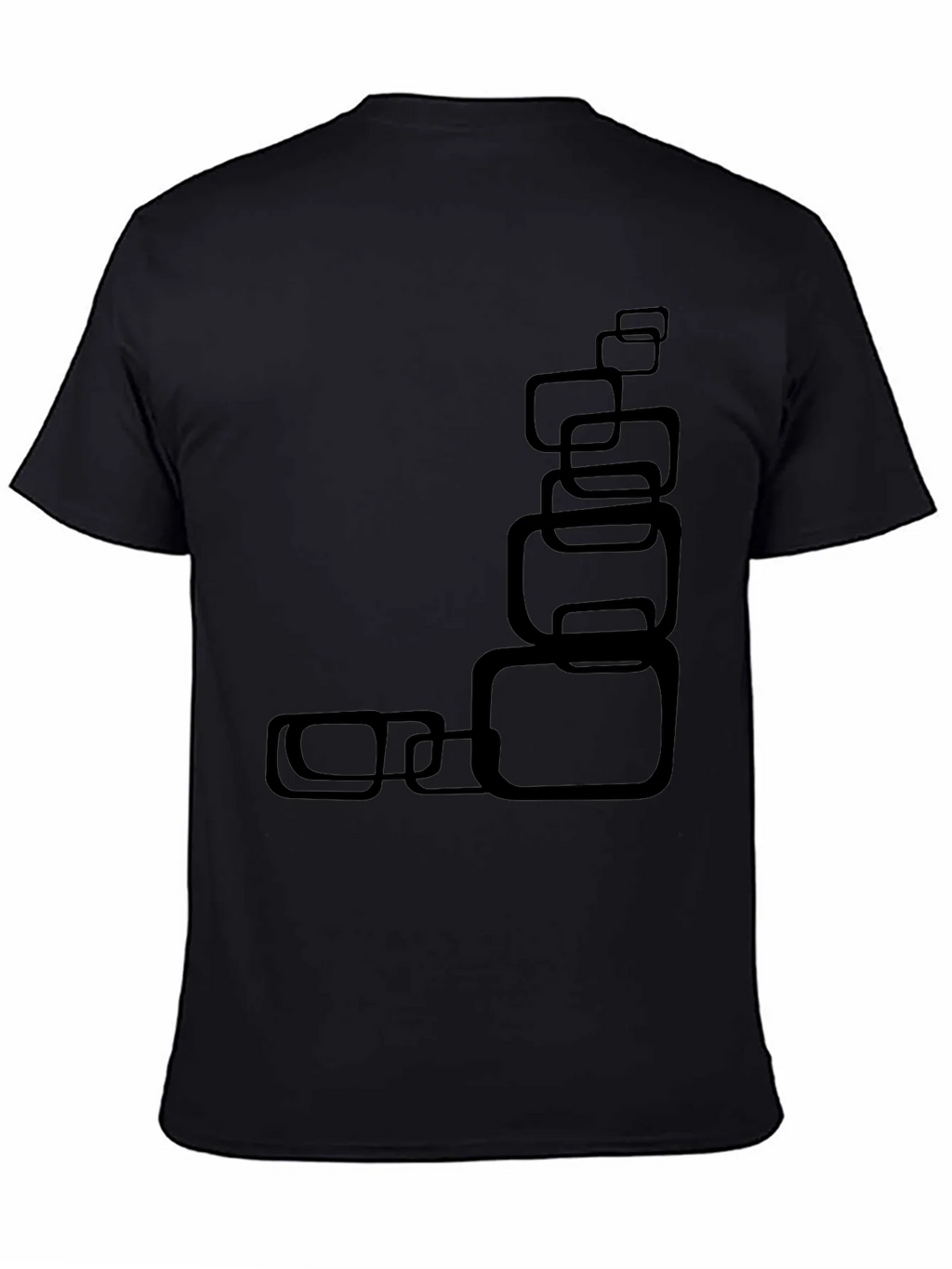 Modern Black T-Shirt with Abstract Square Design product image 7