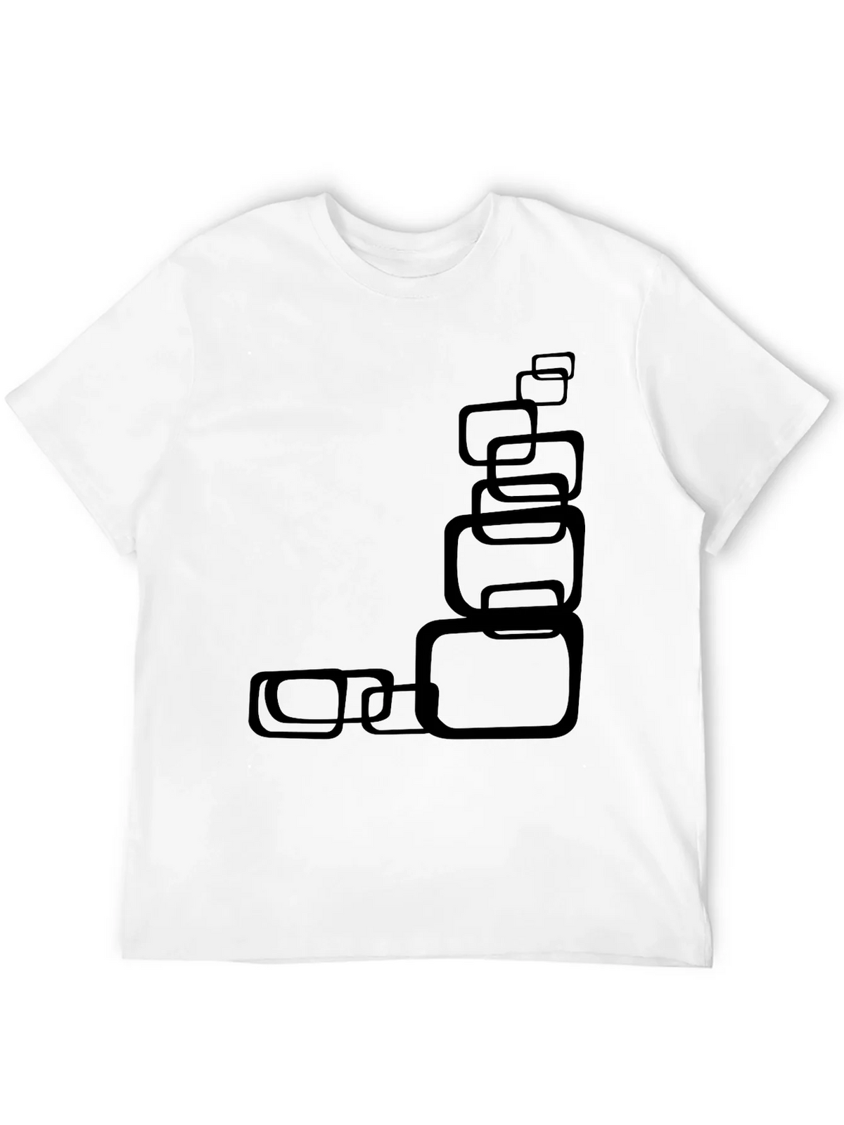 Modern Black T-Shirt with Abstract Square Design product image 3
